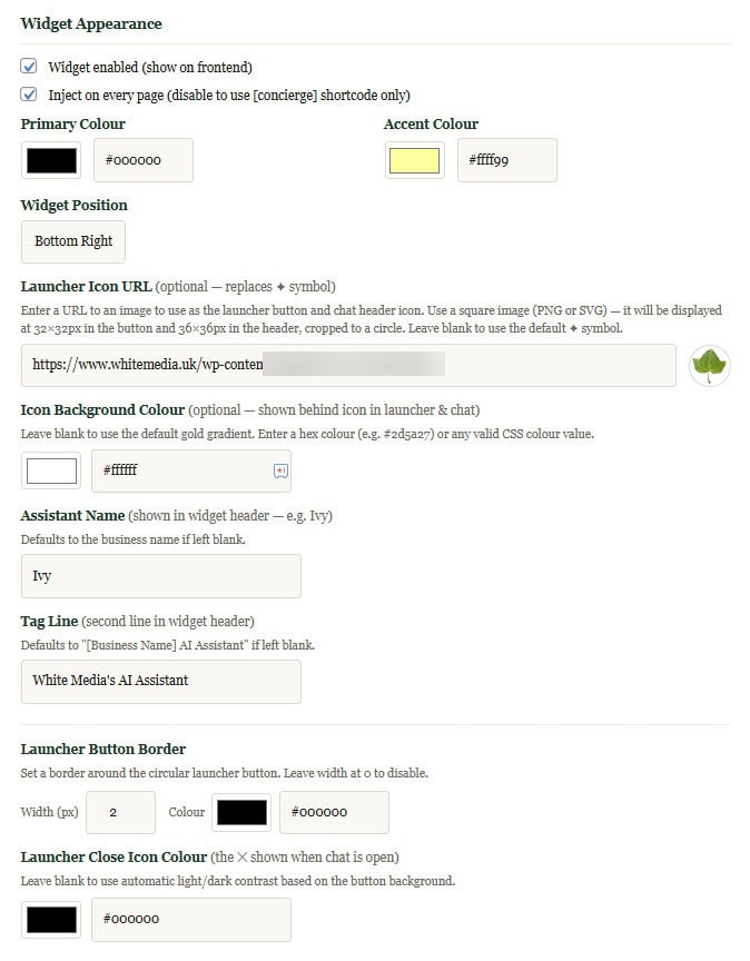 White Media Digital Marketing Agency Logo With Icon And Contact Info.
