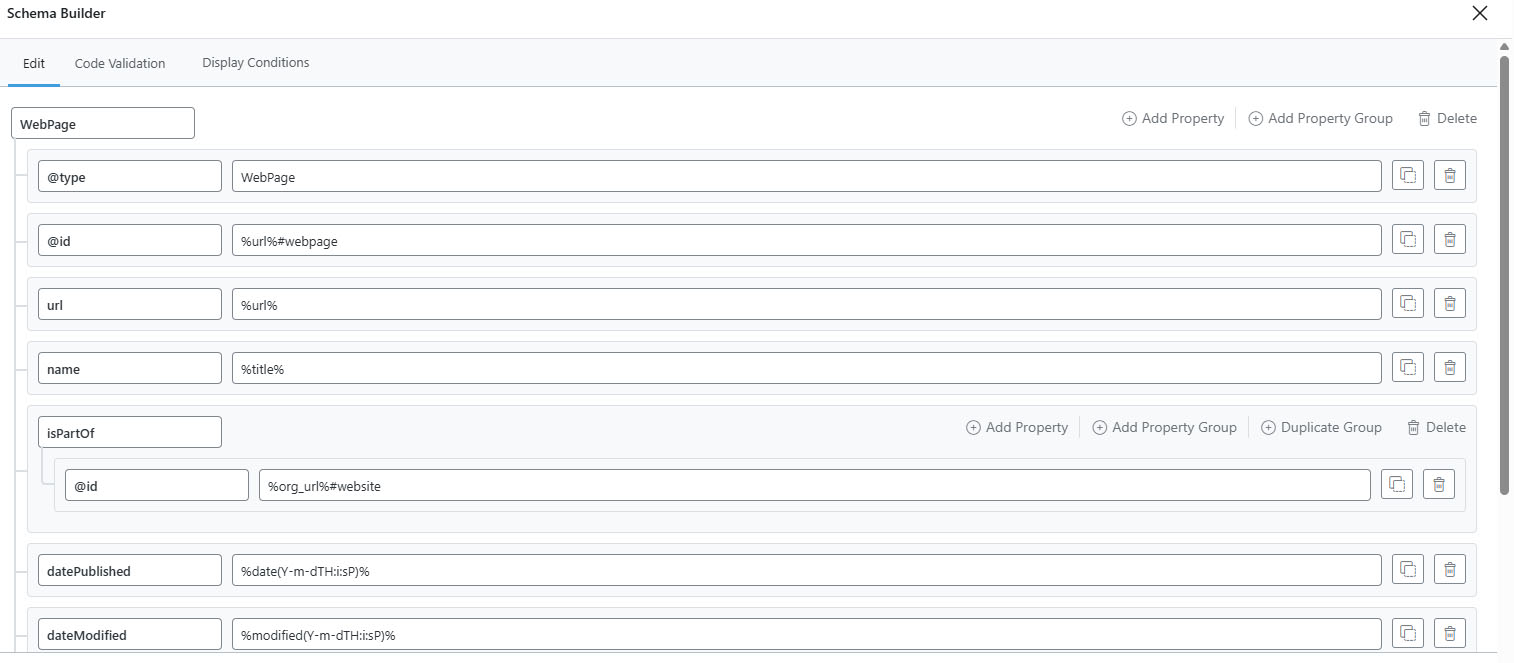 Rank Math Schema Builder